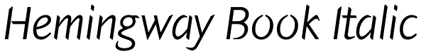 Hemingway Book Italic Font