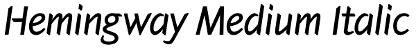 Hemingway Medium Italic Font