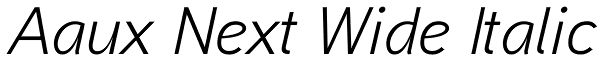 Aaux Next Wide Italic Font