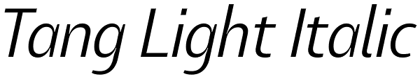 Tang Light Italic Font