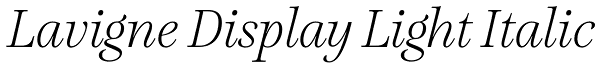 Lavigne Display Light Italic Font