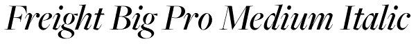 Freight Big Pro Medium Italic Font