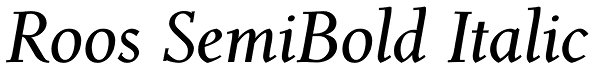 Roos SemiBold Italic Font