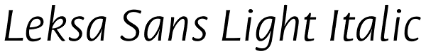 Leksa Sans Light Italic Font