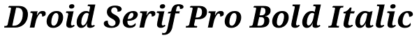 Droid Serif Pro Bold Italic Font