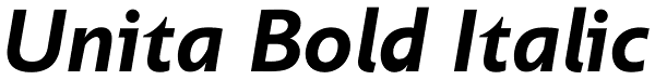 Unita Bold Italic Font