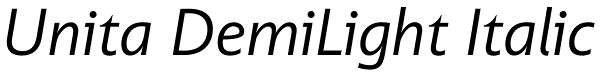 Unita DemiLight Italic Font