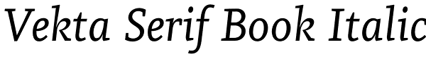 Vekta Serif Book Italic Font