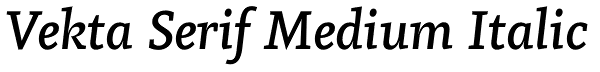 Vekta Serif Medium Italic Font