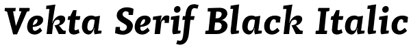 Vekta Serif Black Italic Font