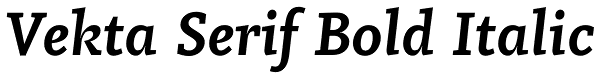 Vekta Serif Bold Italic Font
