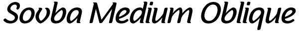 Sovba Medium Oblique Font