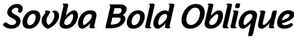 Sovba Bold Oblique Font