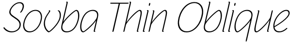 Sovba Thin Oblique Font