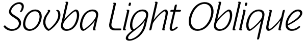 Sovba Light Oblique Font