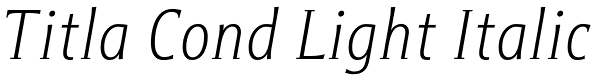 Titla Cond Light Italic Font