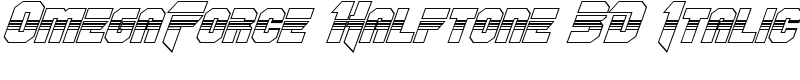 OmegaForce Halftone 3D Italic Font