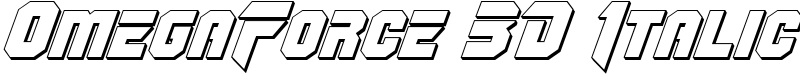 OmegaForce 3D Italic Font