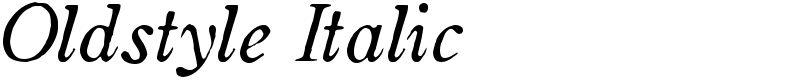 Oldstyle Italic Font