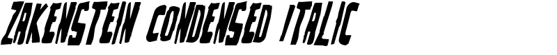Zakenstein Condensed Italic Font
