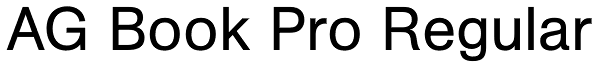 AG Book Pro Regular Font