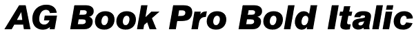 AG Book Pro Bold Italic Font