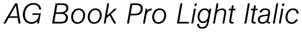 AG Book Pro Light Italic Font