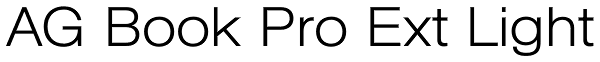 AG Book Pro Ext Light Font