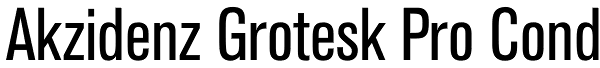 Akzidenz Grotesk Pro Cond Font