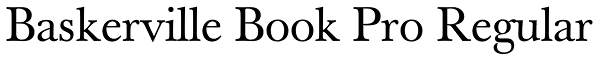 Baskerville Book Pro Regular Font