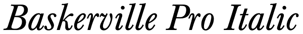 Baskerville Pro Italic Font