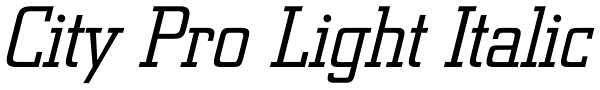 City Pro Light Italic Font