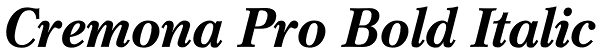 Cremona Pro Bold Italic Font