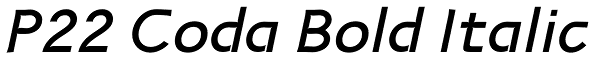 P22 Coda Bold Italic Font