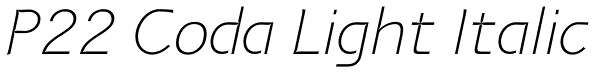 P22 Coda Light Italic Font