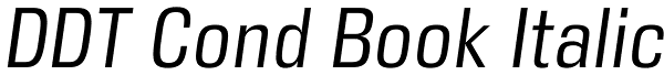 DDT Cond Book Italic Font