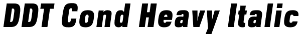 DDT Cond Heavy Italic Font