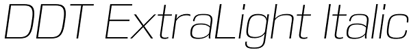 DDT ExtraLight Italic Font