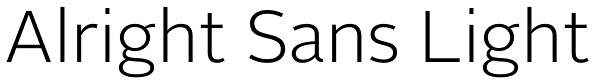 Alright Sans Light Font