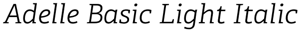 Adelle Basic Light Italic Font