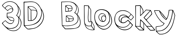 3D Blocky Font