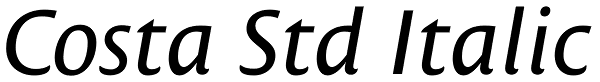 Costa Std Italic Font