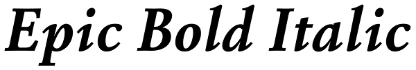 Epic Bold Italic Font