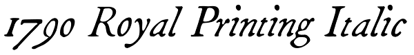 1790 Royal Printing Italic Font