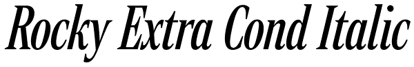 Rocky Extra Cond Italic Font