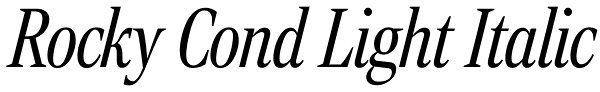 Rocky Cond Light Italic Font