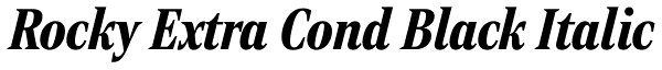 Rocky Extra Cond Black Italic Font