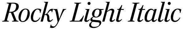 Rocky Light Italic Font