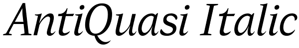 AntiQuasi Italic Font