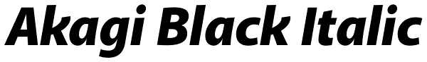 Akagi Black Italic Font